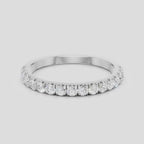 Carson 1.8mm round brilliant half set wedding band in 18ct white gold