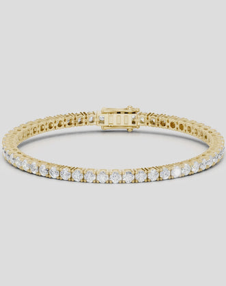 Vandam round brilliant tennis bracelet 5.5ct in yellow gold