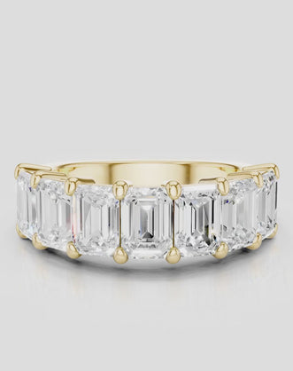 Soho 0.50ct emerald cut half eternity band in 18ct yellow gold