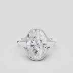 Bond 4ct oval solitaire semi-bezel engagement ring in 18ct white gold