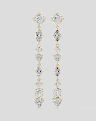 Noho mixed shape statement drop earrings in 18ct yellow gold 