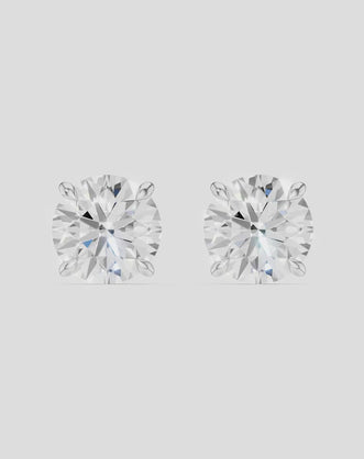 Dean 1ct round brilliant cut diamond studs in 18ct white gold