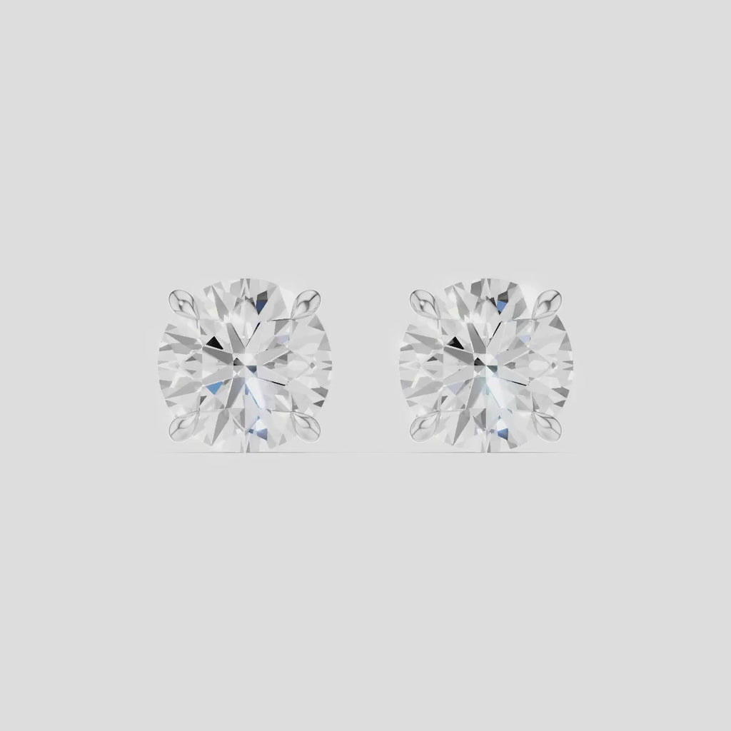 Dean 1ct round brilliant cut diamond studs in 18ct white gold
