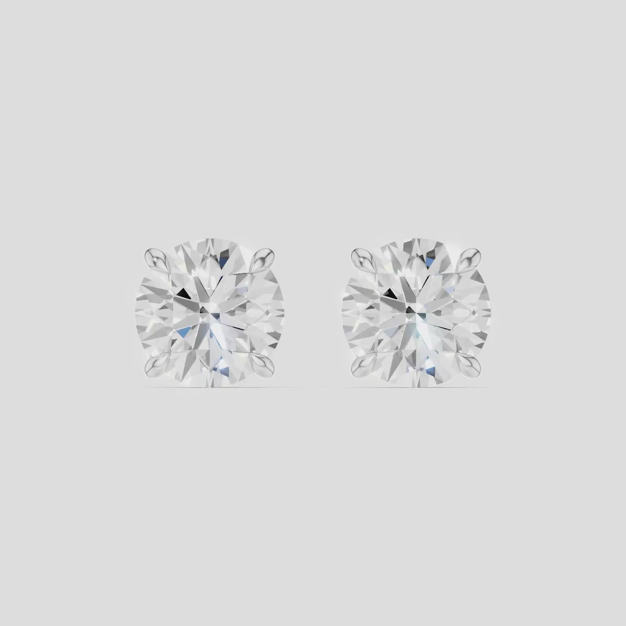 Dean 1ct round brilliant cut diamond studs in 18ct white gold