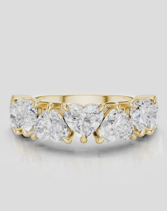 Melrose 0.50ct heart shape half eternity band in 18ct yellow gold