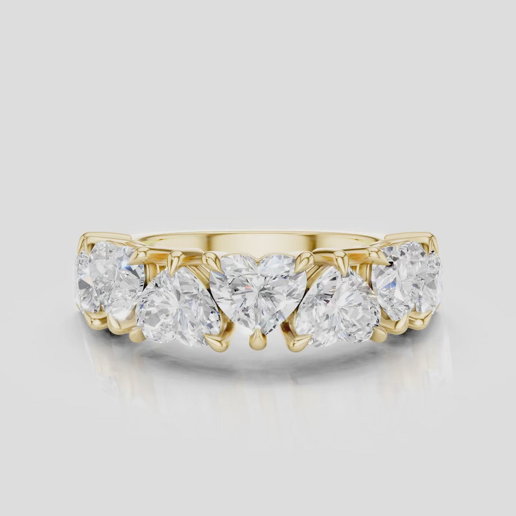 Melrose 0.50ct heart shape half eternity band in 18ct yellow gold
