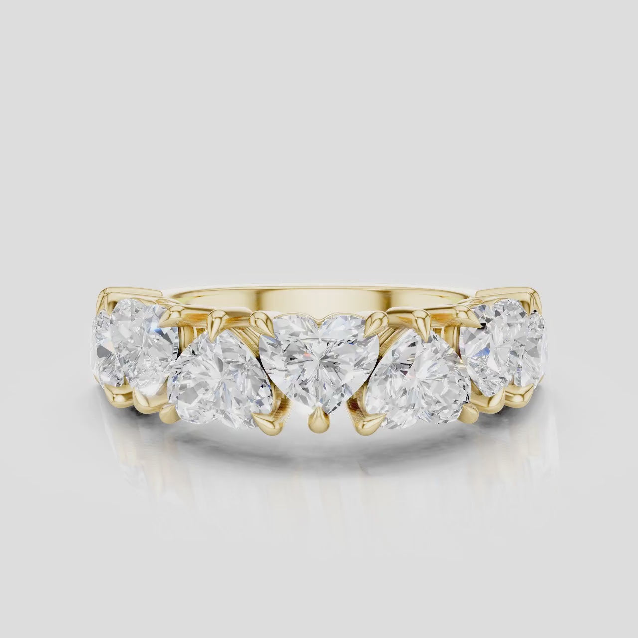 Melrose 0.50ct heart shape half eternity band in 18ct yellow gold