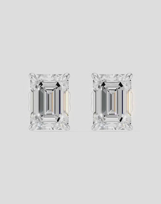 Chelsea 1ct emerald cut diamond studs in 18ct white gold