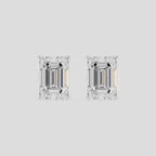 Chelsea 1ct emerald cut diamond studs in 18ct white gold