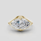 Mercer East-West 3ct marquise solitaire engagement ring in 18ct yellow gold
