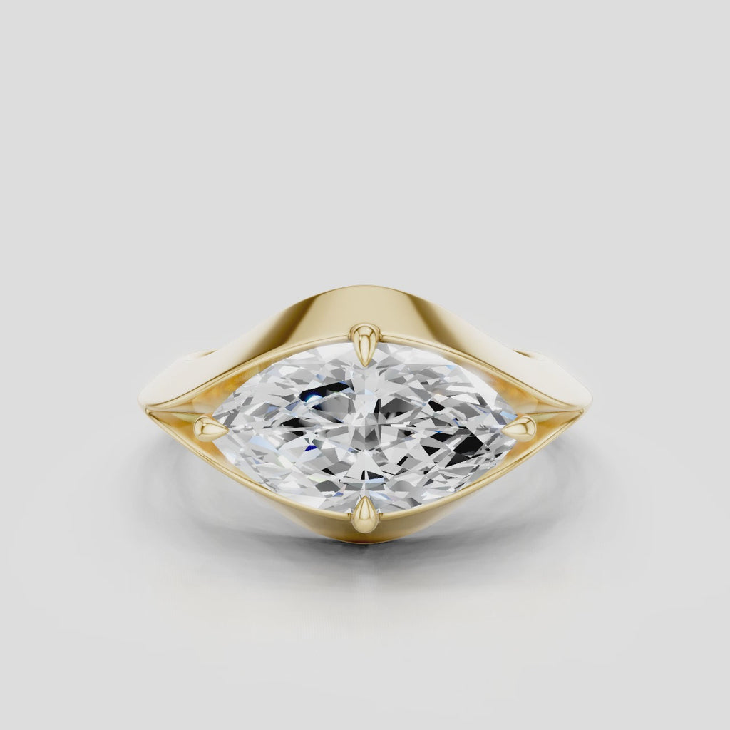 Kenmare East-West 1.5ct Marquise Solitaire Pinky Ring