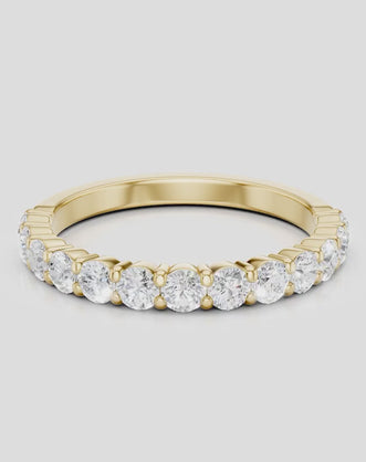 Paddington 2.4mm round brilliant half set wedding band in 18ct yellow gold