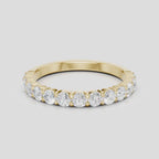 Paddington 2.4mm round brilliant half set wedding band in 18ct yellow gold