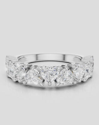 Melrose 0.20ct heart shape half eternity band in platinum