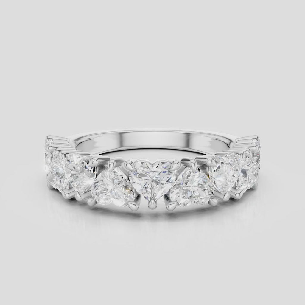 Melrose 0.20ct heart shape half eternity band in platinum