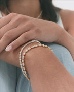 Willow Mixed Shape Tennis Bracelet in 18ct yellow gold
