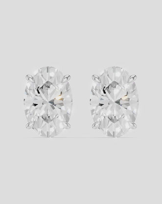 Laurel 2ct oval cut diamond studs in 18ct white gold 