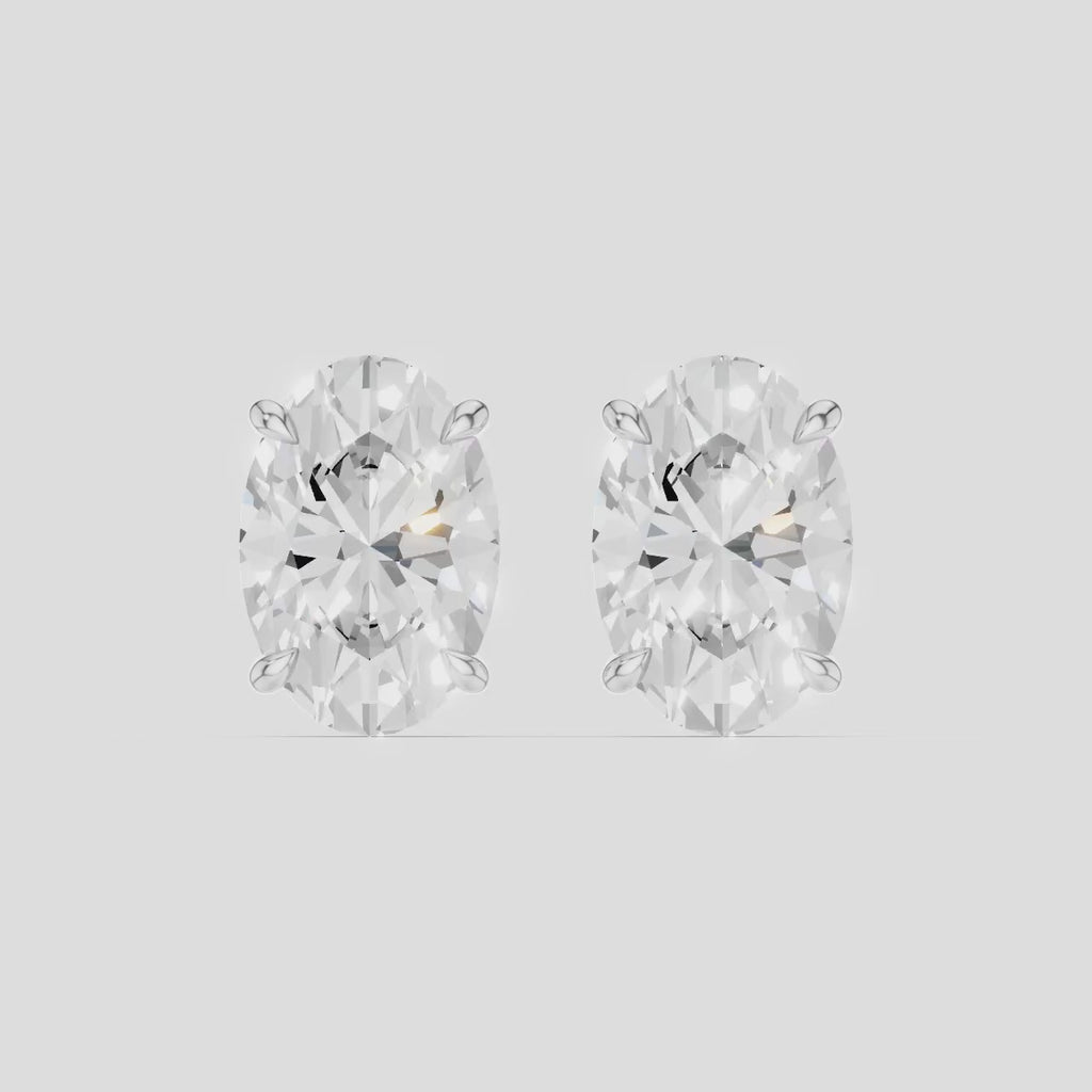 Laurel 2ct oval cut diamond studs in 18ct white gold 