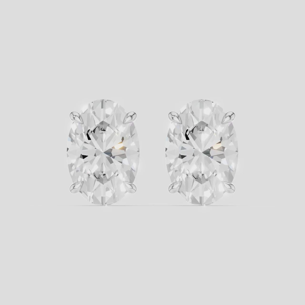 Laurel 2ct oval cut diamond studs in 18ct white gold 