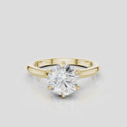 Oxford round brilliant six claw solitaire classic engagement ring in 18ct yellow gold