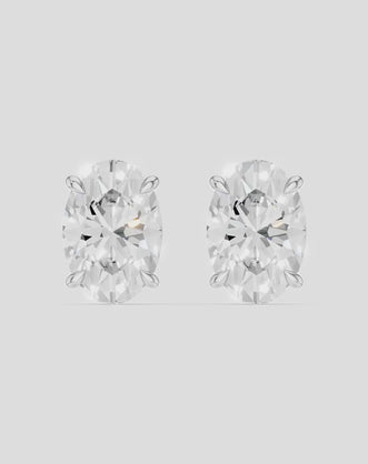 Madison 1ct oval cut diamond studs in 18ct white gold