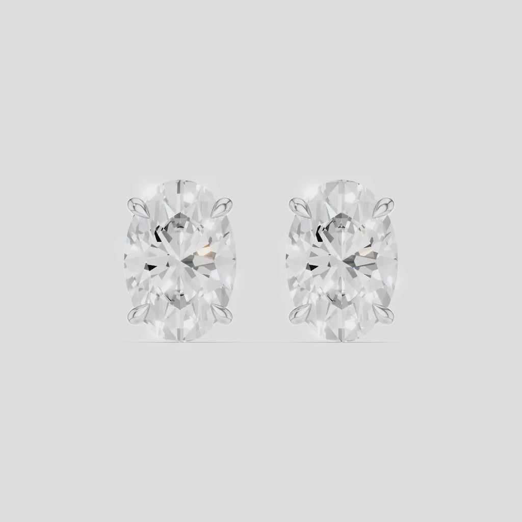 Madison 1ct oval cut diamond studs in 18ct white gold