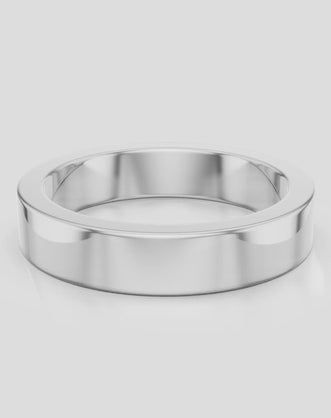 Rivoli 4mm classic plain wedding band in platinum