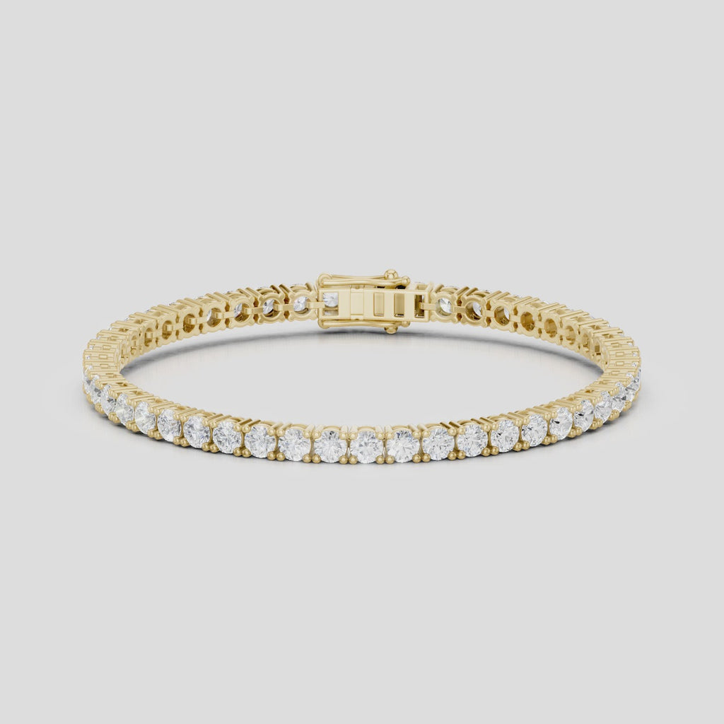 Vandam round brilliant tennis bracelet 8.5ct in yellow gold