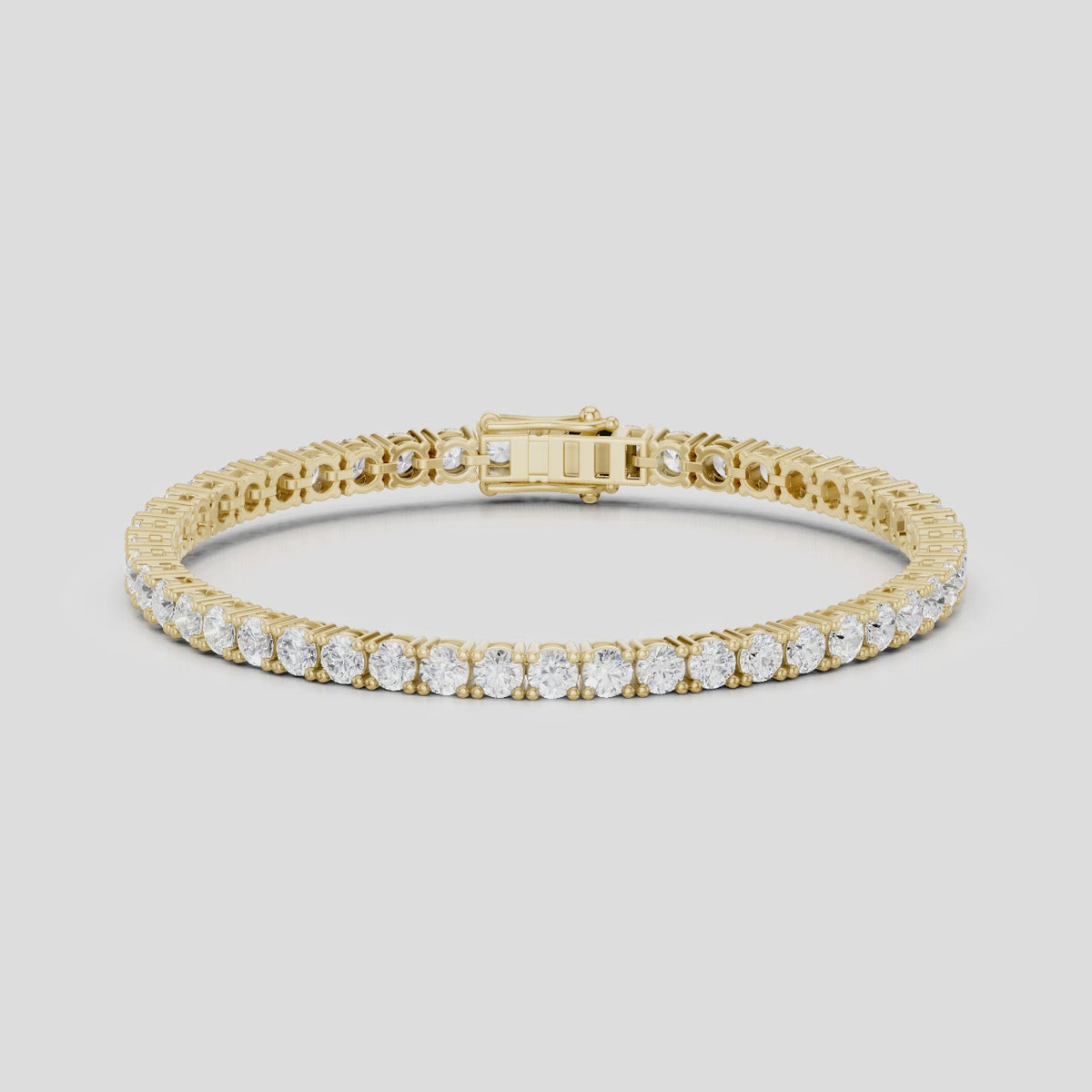 Vandam round brilliant tennis bracelet 8.5ct in yellow gold