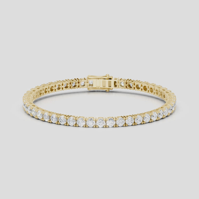 Vandam round brilliant tennis bracelet 8.5ct in yellow gold
