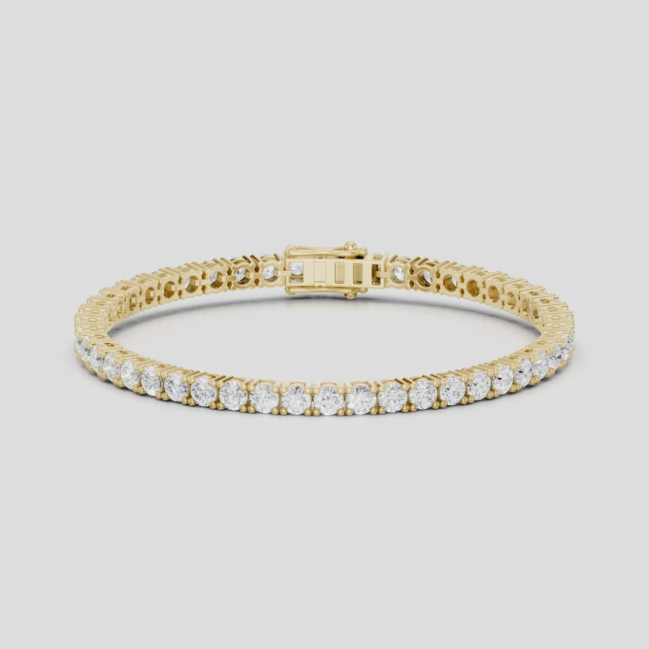 Vandam round brilliant tennis bracelet 8.5ct in yellow gold