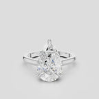 Dauphine pear cut solitaire classic engagement ring in 18ct white gold